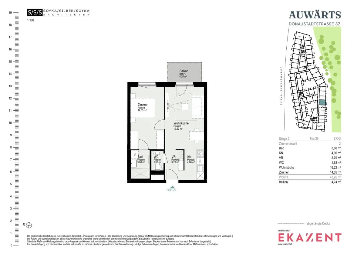 2-Zimmer-Wohnung mieten in Wien – 43,26 m², € 1.095 – Bild 8 von 8