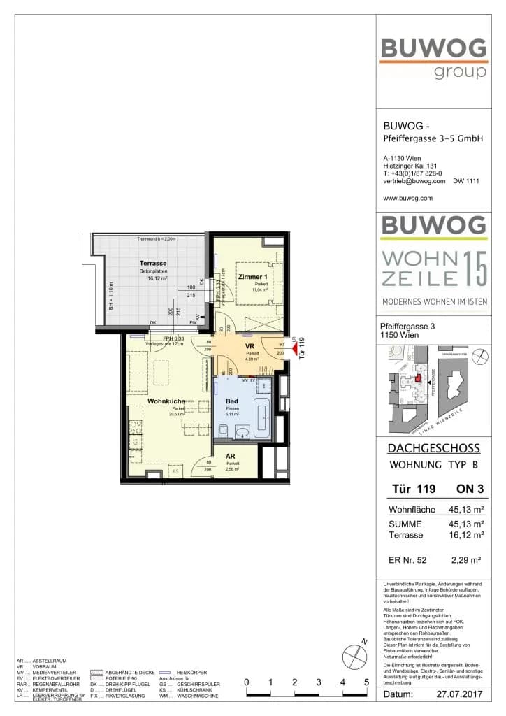 2-Zimmer-Wohnung mieten in Wien – 45,13 m², € 965 – Bild 8 von 8