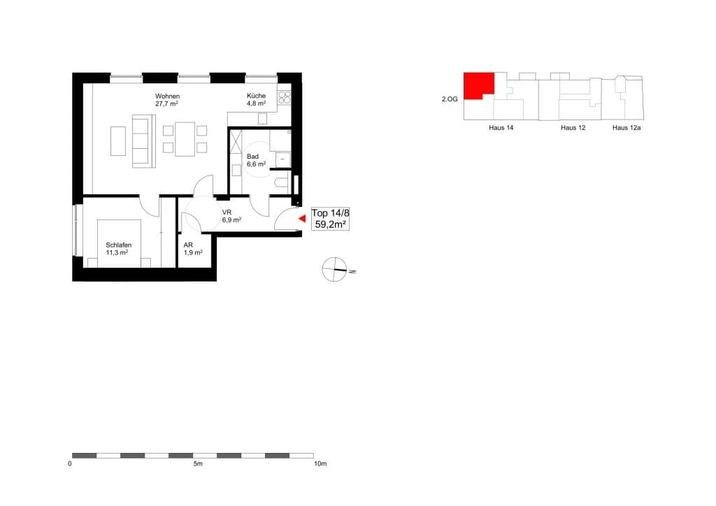 2-Zimmer-Wohnung mieten in Linz – 59,2 m², € 862 – Bild 5 von 5