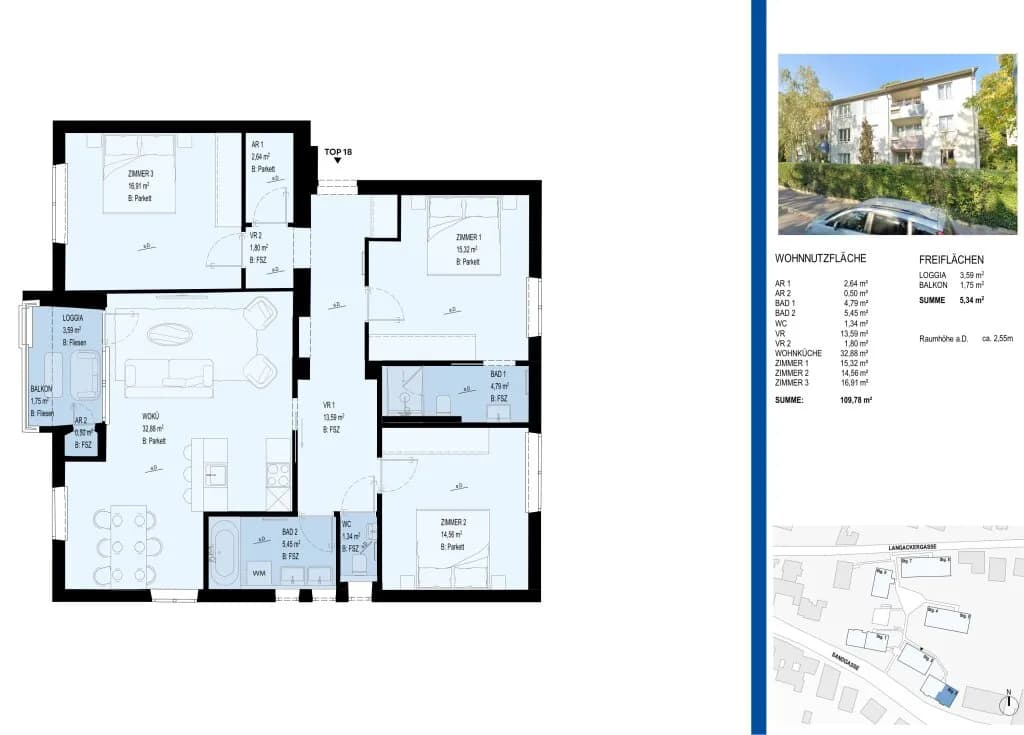4-Zimmer-Wohnung mieten in Wien – 109,78 m², € 2.549 – Bild 3 von 3
