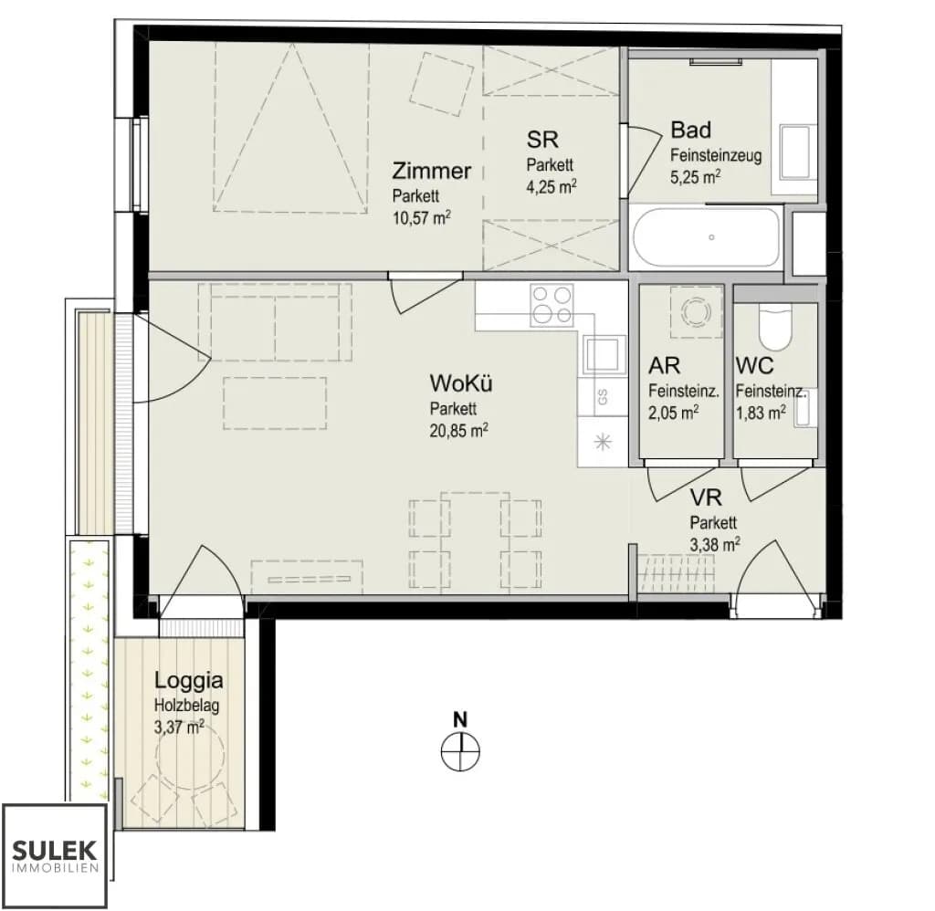 2-Zimmer-Wohnung mieten in Wien – 52 m², € 1.499 – Bild 20 von 20