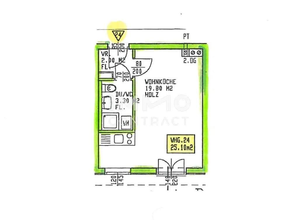 1-Zimmer-Wohnung mieten in Graz – 25,1 m², € 415 – Bild 8 von 8