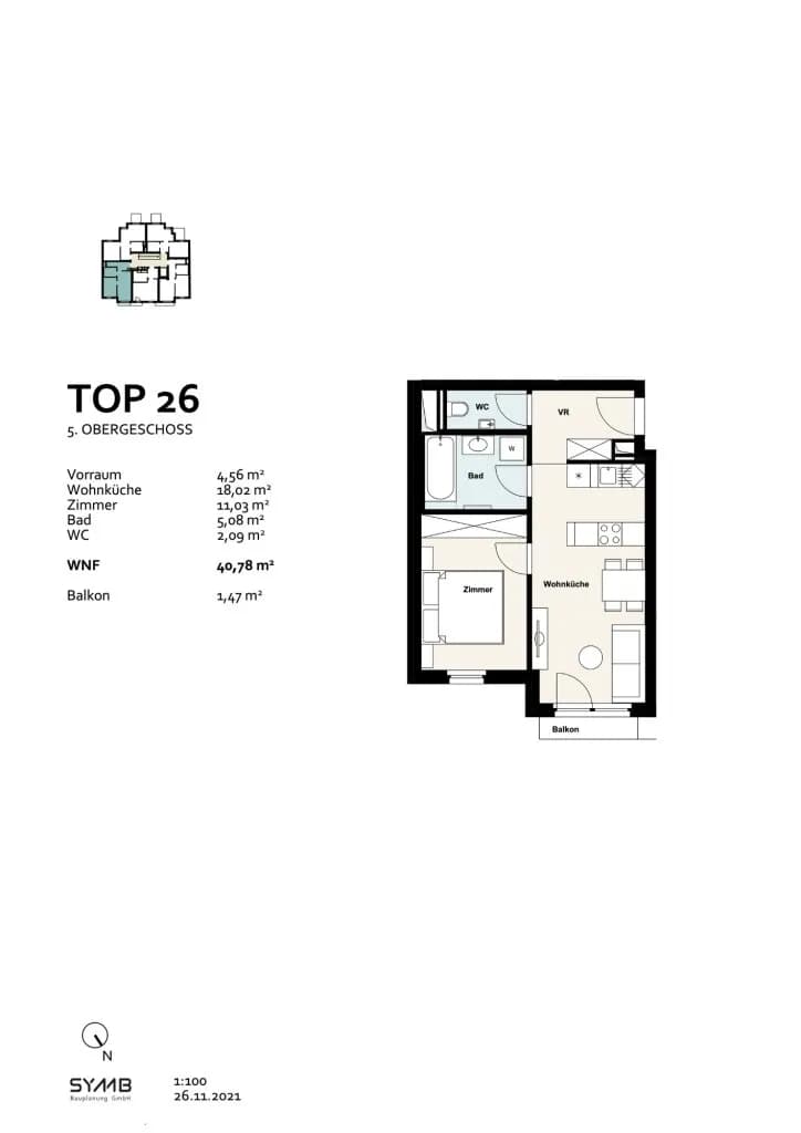 2-Zimmer-Wohnung kaufen in Wien – 40,78 m², € 282.000 – Bild 9 von 9