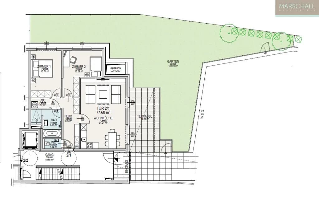 3-Zimmer-Wohnung kaufen in Wien – 78 m², € 732.000 – Bild 2 von 3