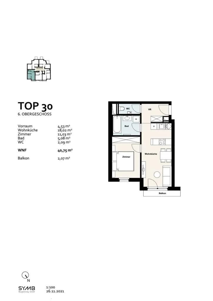 2-Zimmer-Wohnung kaufen in Wien – 39,61 m², € 297.000 – Bild 9 von 9