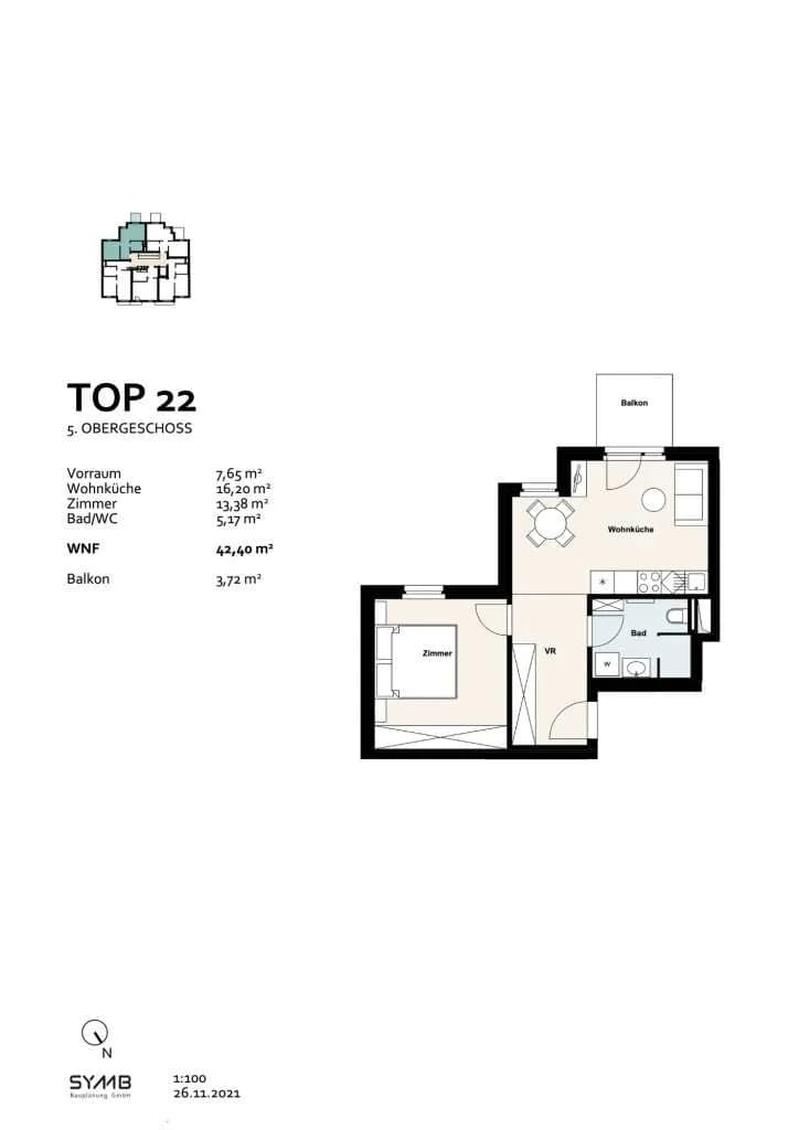 2-Zimmer-Wohnung kaufen in Wien – 42,4 m², € 313.000 – Bild 9 von 9