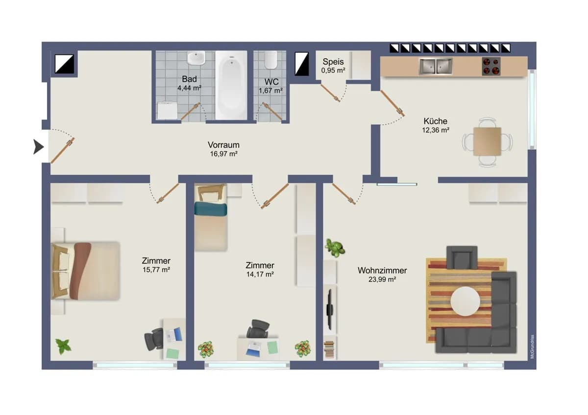 3-Zimmer-Wohnung mieten in Graz – 92,27 m², € 1.022 – Bild 28 von 28