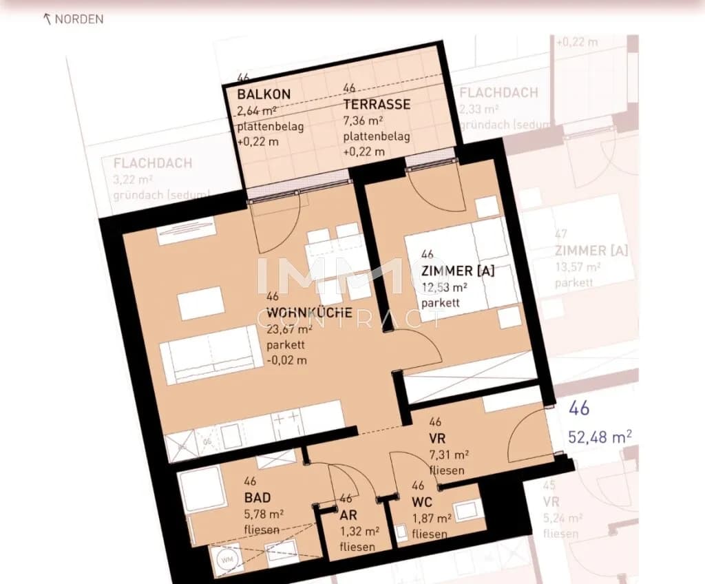 2-Zimmer-Wohnung kaufen in Wien – 52,48 m², € 329.500 – Bild 13 von 13