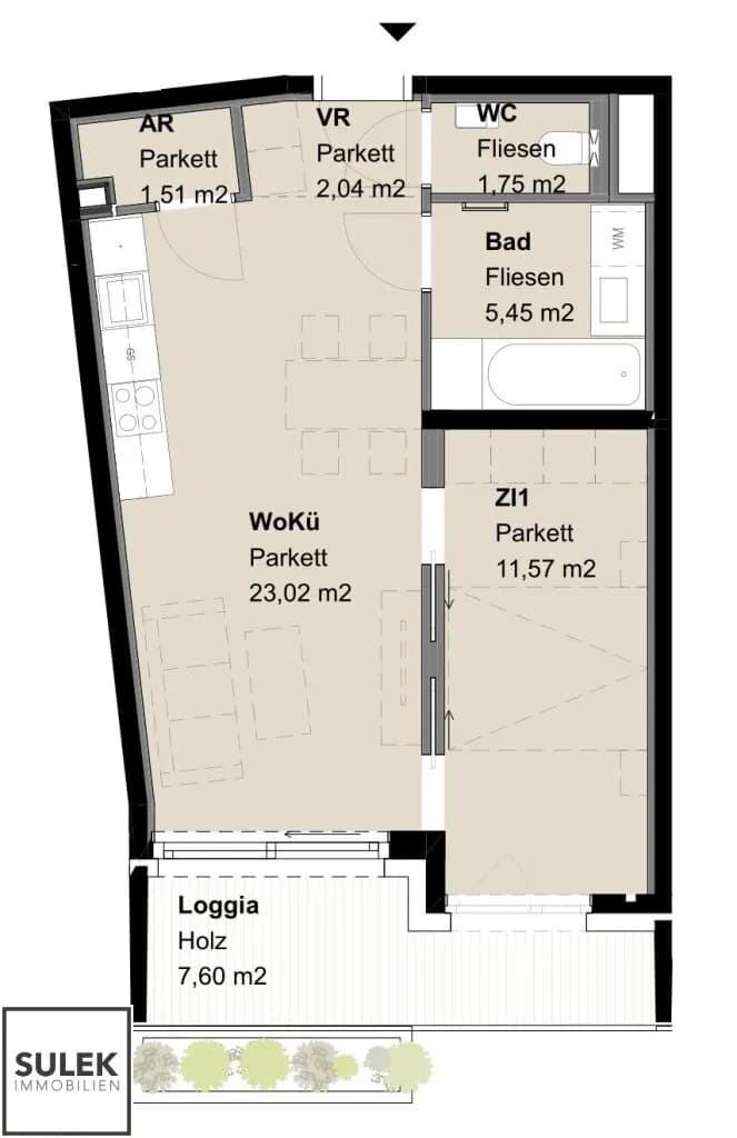 2-Zimmer-Wohnung mieten in Wien – 45,34 m², € 1.319 – Bild 14 von 15