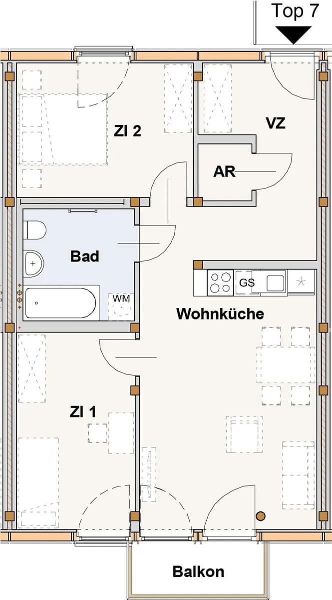 3-Zimmer-Wohnung mieten in Gmunden – 65,5 m², € 979 – Bild 6 von 6