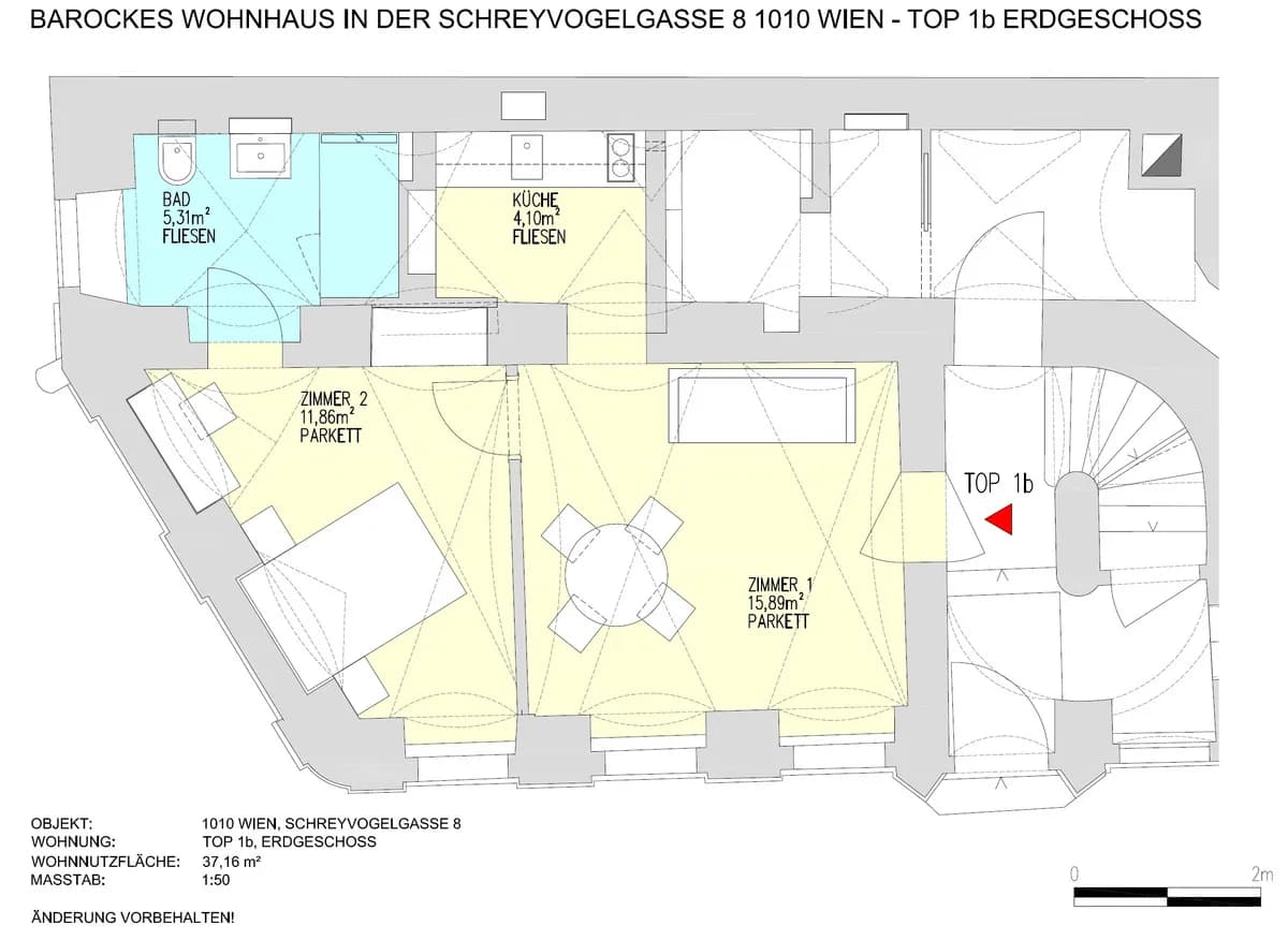 2-Zimmer-Wohnung mieten in Wien – 37,16 m², € 1.095 – Bild 9 von 10