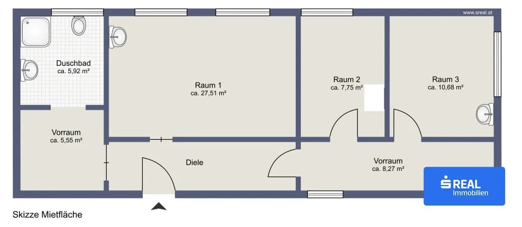 3-Zimmer-Gewerbeimmobilie mieten in Wolfsberg – 65 m², € 540 – Bild 9 von 9