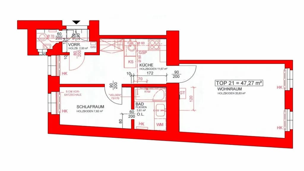 2-Zimmer-Wohnung mieten in Wien – 48 m², € 850 – Bild 8 von 8