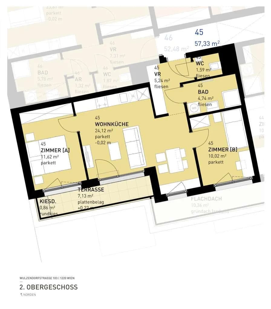 3-Zimmer-Wohnung kaufen in Wien – 57,33 m², € 381.000 – Bild 5 von 5
