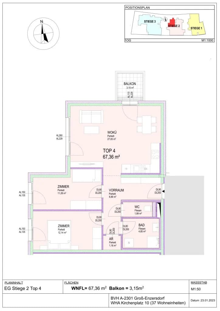 4-Zimmer-Wohnung kaufen in Gänserndorf – 81,55 m², € 489.707 – Bild 14 von 22