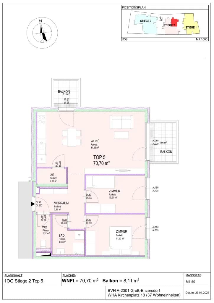 4-Zimmer-Wohnung kaufen in Gänserndorf – 81,55 m², € 489.707 – Bild 15 von 22