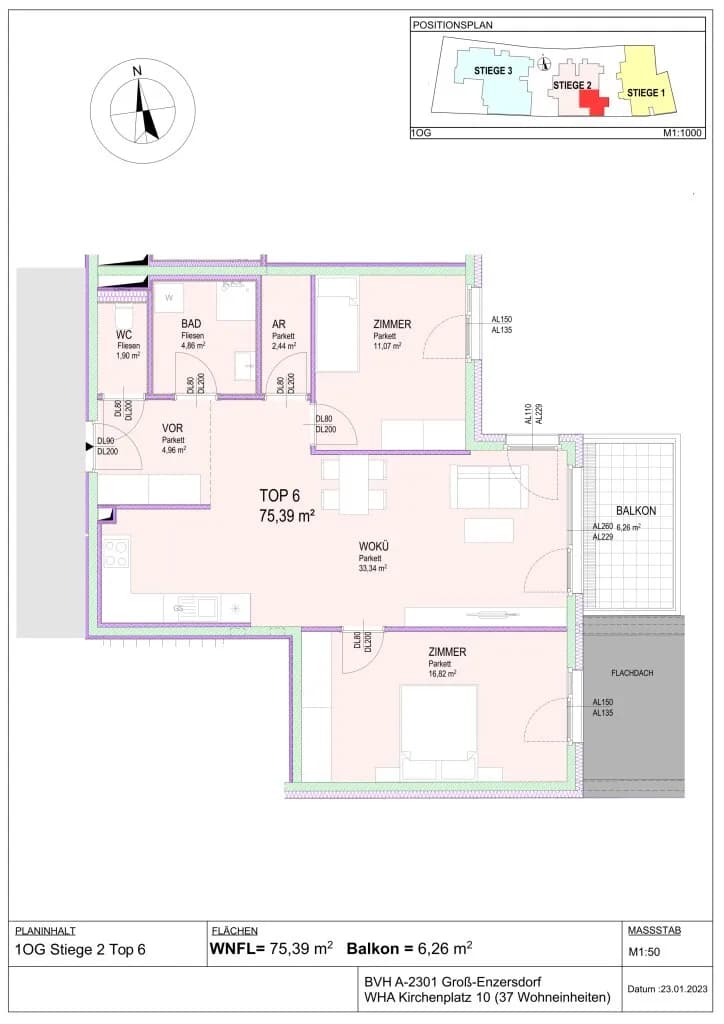 4-Zimmer-Wohnung kaufen in Gänserndorf – 81,55 m², € 489.707 – Bild 16 von 22