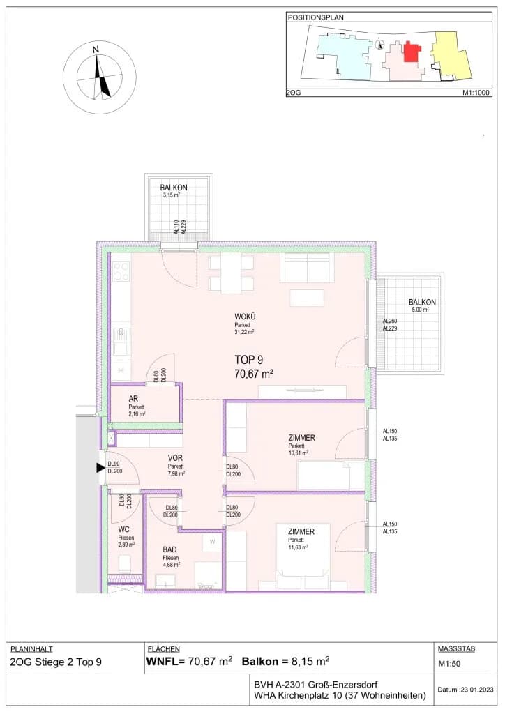 4-Zimmer-Wohnung kaufen in Gänserndorf – 81,55 m², € 489.707 – Bild 19 von 22