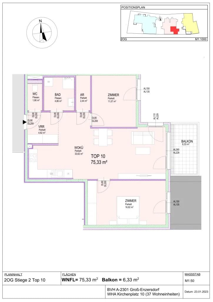 4-Zimmer-Wohnung kaufen in Gänserndorf – 81,55 m², € 489.707 – Bild 20 von 22