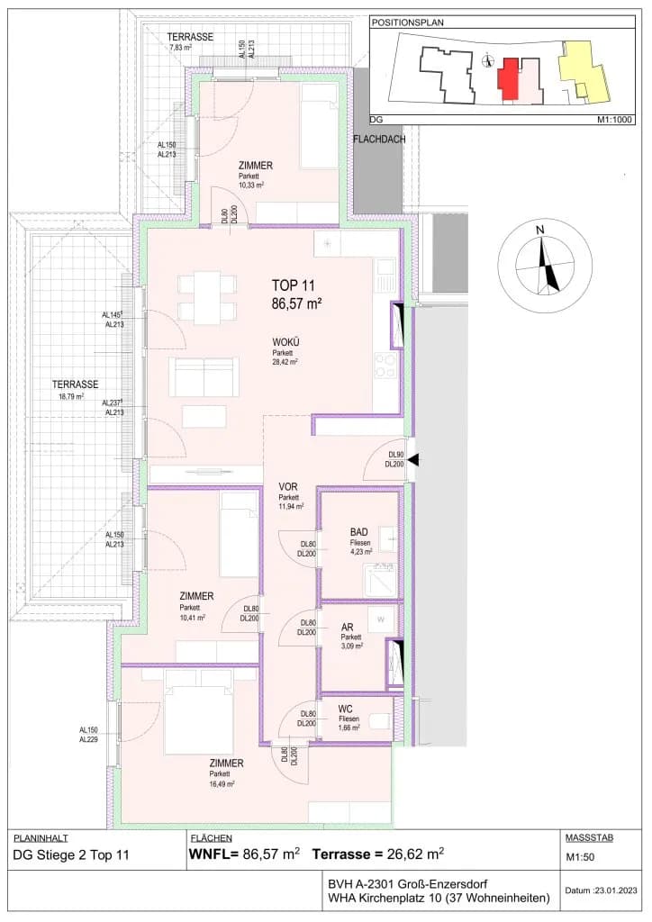 4-Zimmer-Wohnung kaufen in Gänserndorf – 81,55 m², € 489.707 – Bild 21 von 22