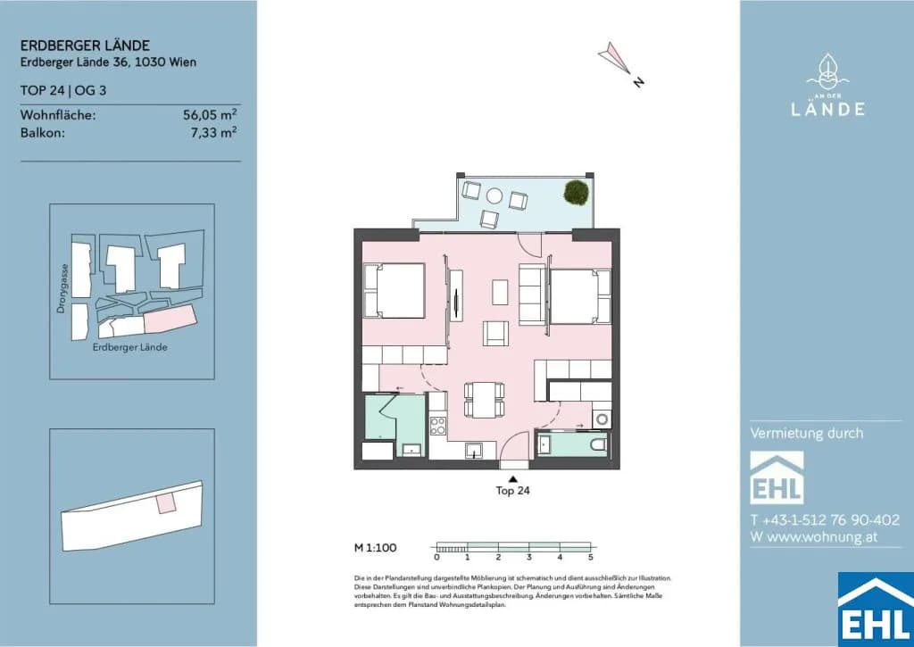 3-Zimmer-Wohnung mieten in Wien – 56,05 m², € 1.210 – Bild 13 von 13