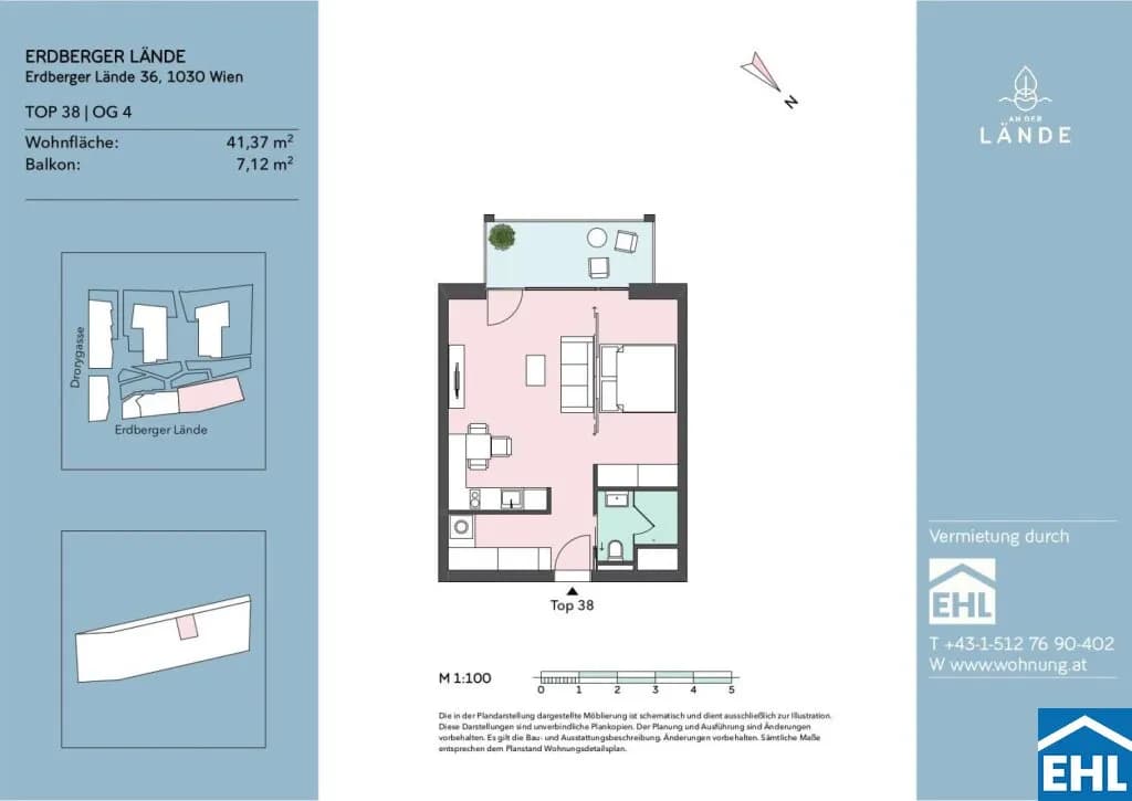 2-Zimmer-Wohnung mieten in Wien – 41,37 m², € 1.100 – Bild 13 von 13