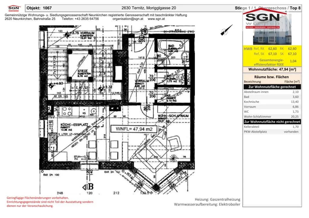 1-Zimmer-Wohnung mieten in Neunkirchen – 47,94 m², € 429 – Bild 3 von 3