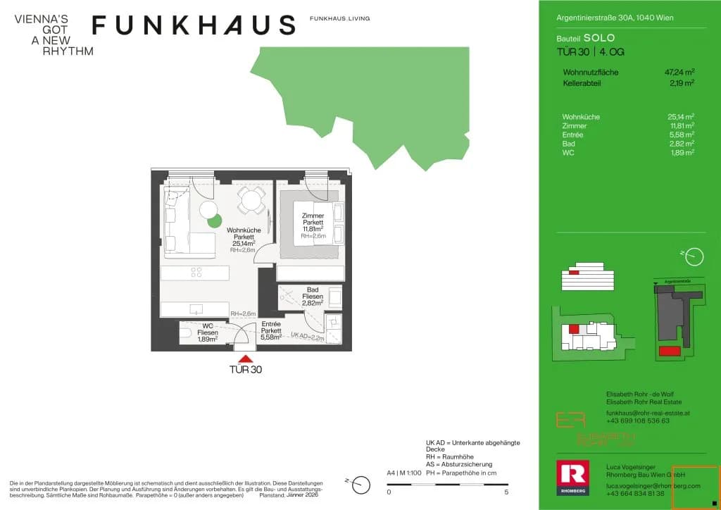 2-Zimmer-Wohnung kaufen in Wien – 47,24 m², € 620.000 – Bild 7 von 7