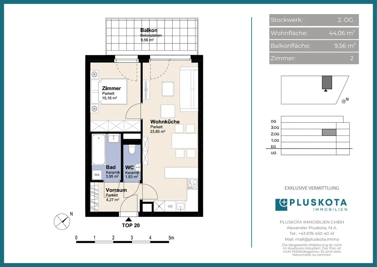 2-Zimmer-Wohnung kaufen in Wien – 44,06 m², € 244.000 – Bild 14 von 14