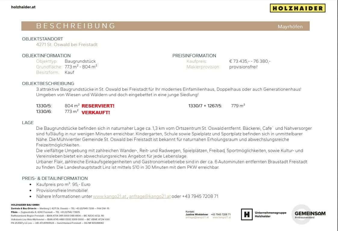 Grundstück kaufen in Freistadt – 779 m², € 74.005 – Bild 2 von 5