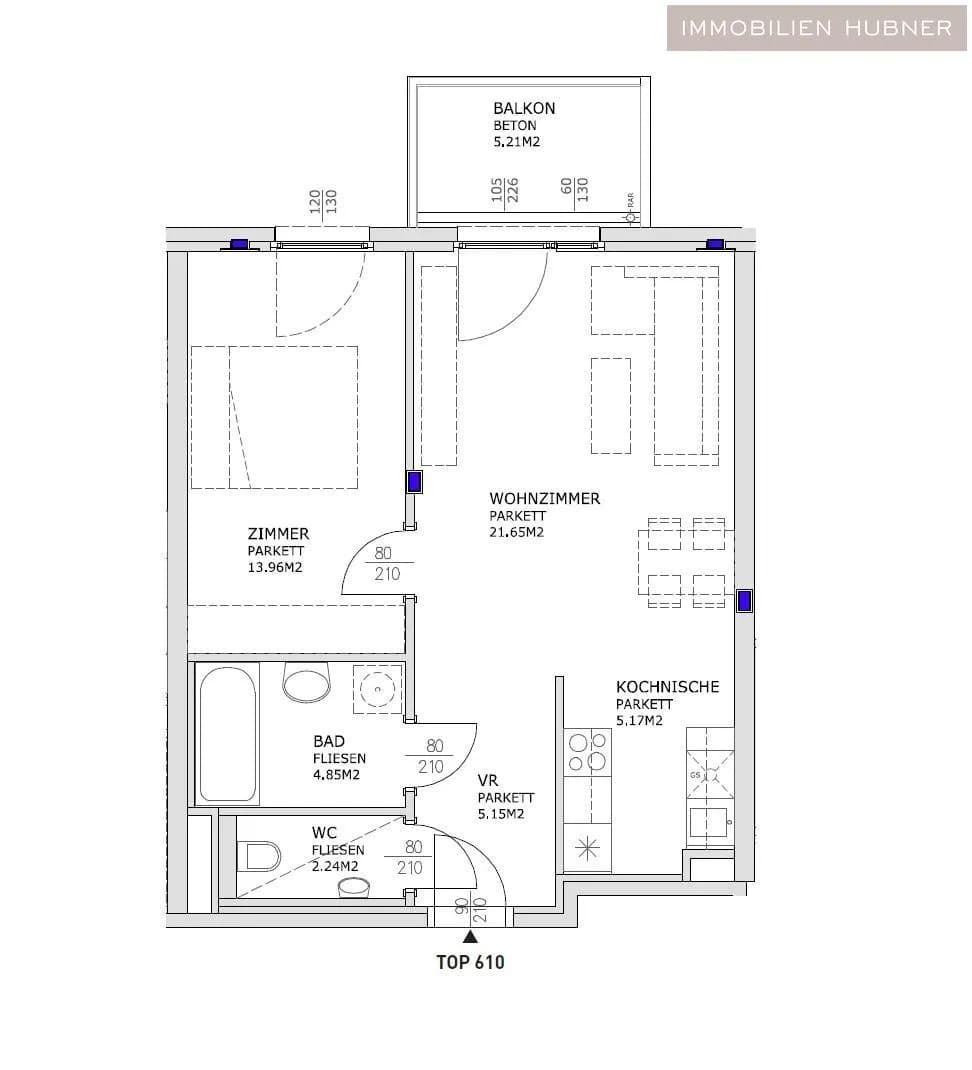 2-Zimmer-Wohnung mieten in Wien – 53,02 m², € 999 – Bild 10 von 12