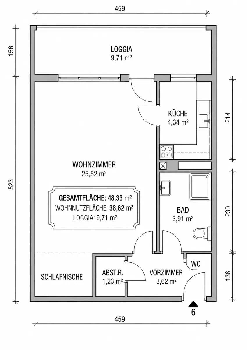 1-Zimmer-Wohnung mieten in Mödling – 39 m², € 590 – Bild 16 von 20