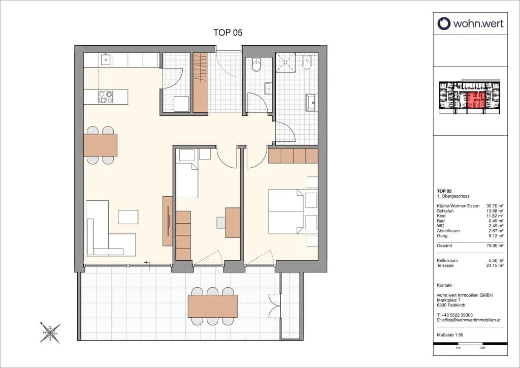 3-Zimmer-Wohnung kaufen in Feldkirch – 75,9 m², € 530.000 – Bild 5 von 7