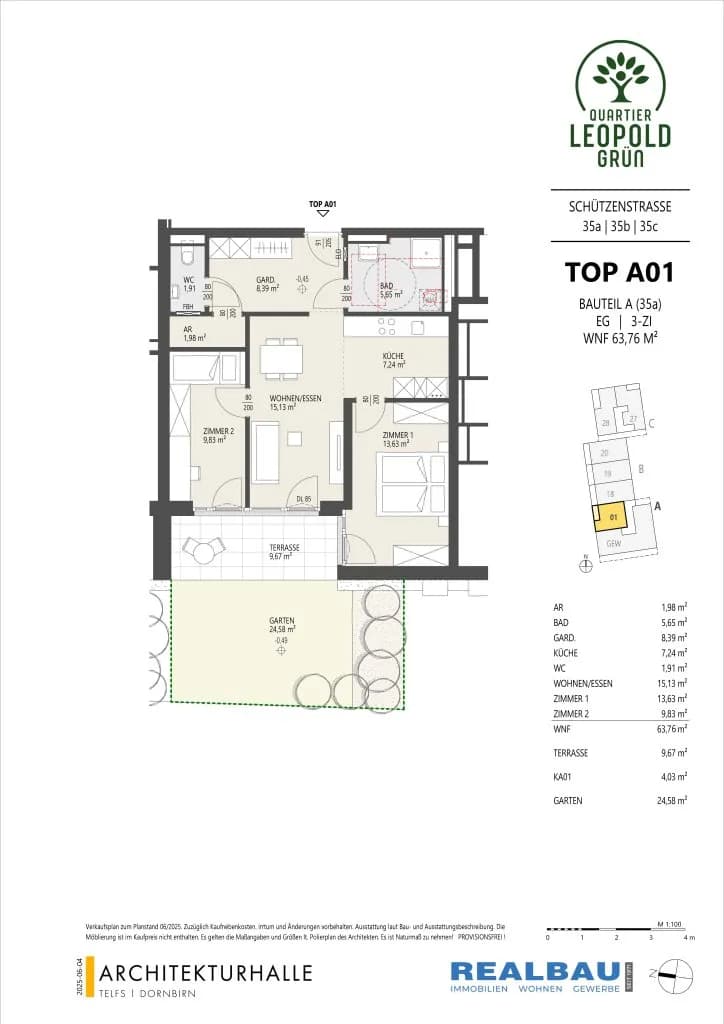 3-Zimmer-Wohnung kaufen in Innsbruck – 63,76 m², € 499.800 – Bild 2 von 6