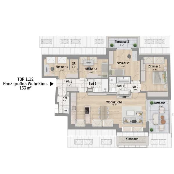 5-Zimmer-Wohnung kaufen in Wien – 133,46 m², € 969.900 – Bild 3 von 6
