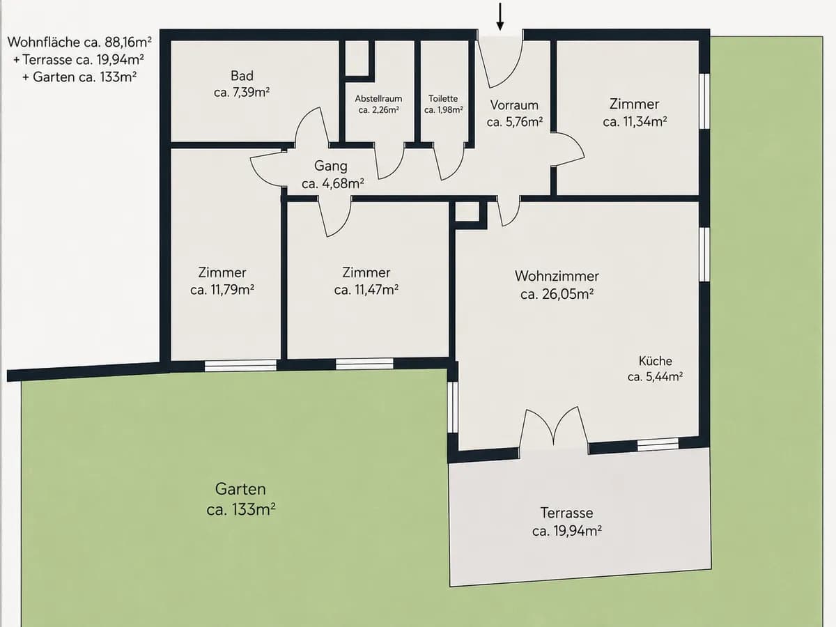 4-Zimmer-Wohnung kaufen in Mödling – 88,16 m², € 490.000 – Bild 5 von 5