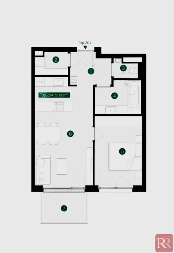 2-Zimmer-Wohnung mieten in Tulln – 51,81 m², € 1.099 – Bild 9 von 9