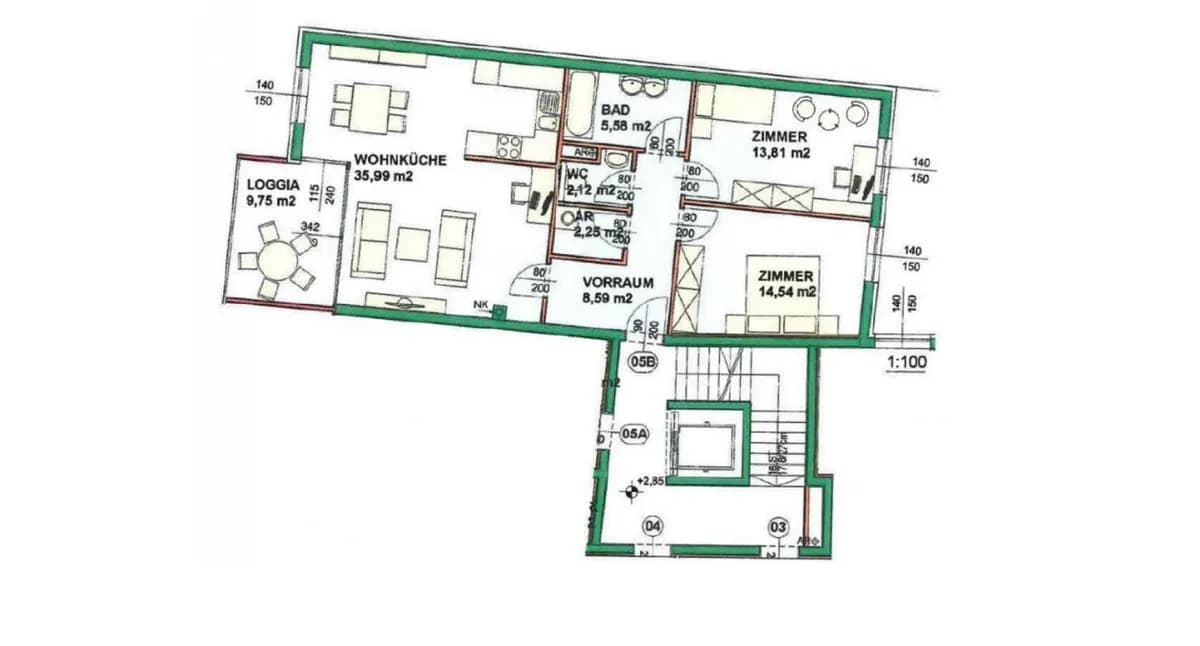 3-Zimmer-Wohnung mieten in Wien – 92 m², € 1.500