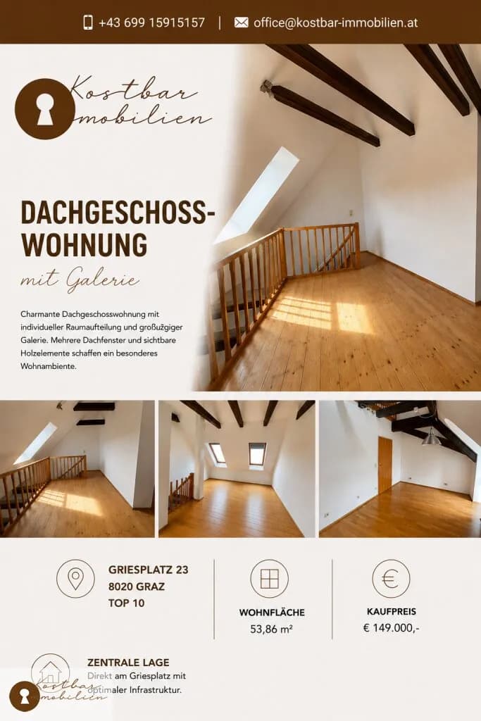2-Zimmer-Wohnung kaufen in Graz – 53,86 m², € 149.000