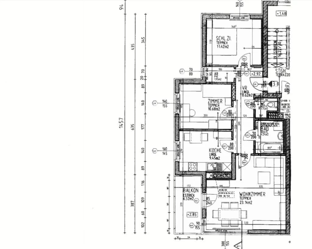3-Zimmer-Wohnung mieten in Sankt Pölten – 71,23 m², € 623