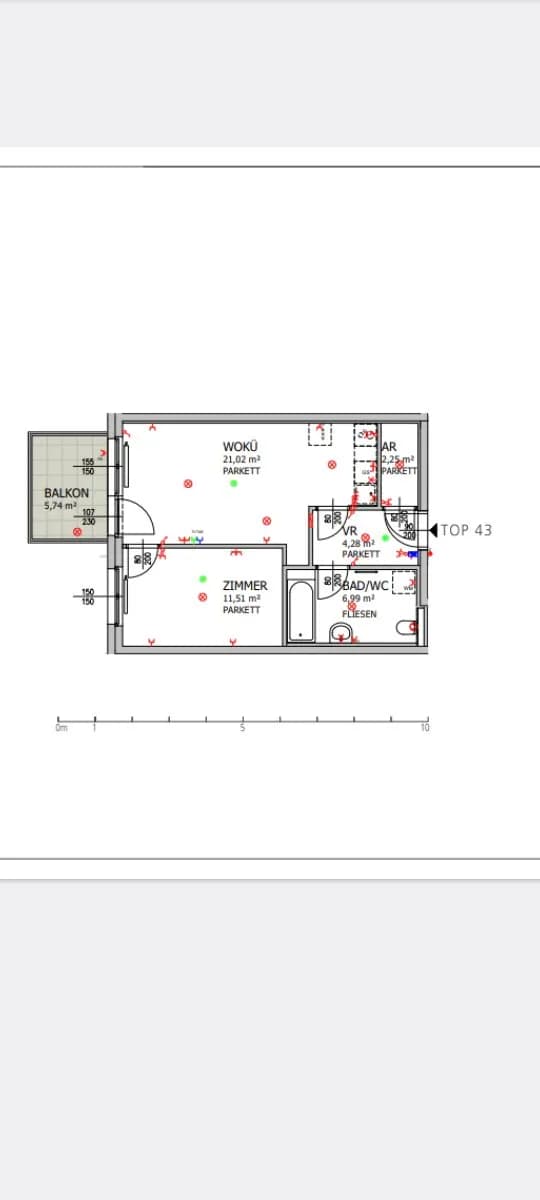 2-Zimmer-Wohnung mieten in Wien – 46 m², € 838