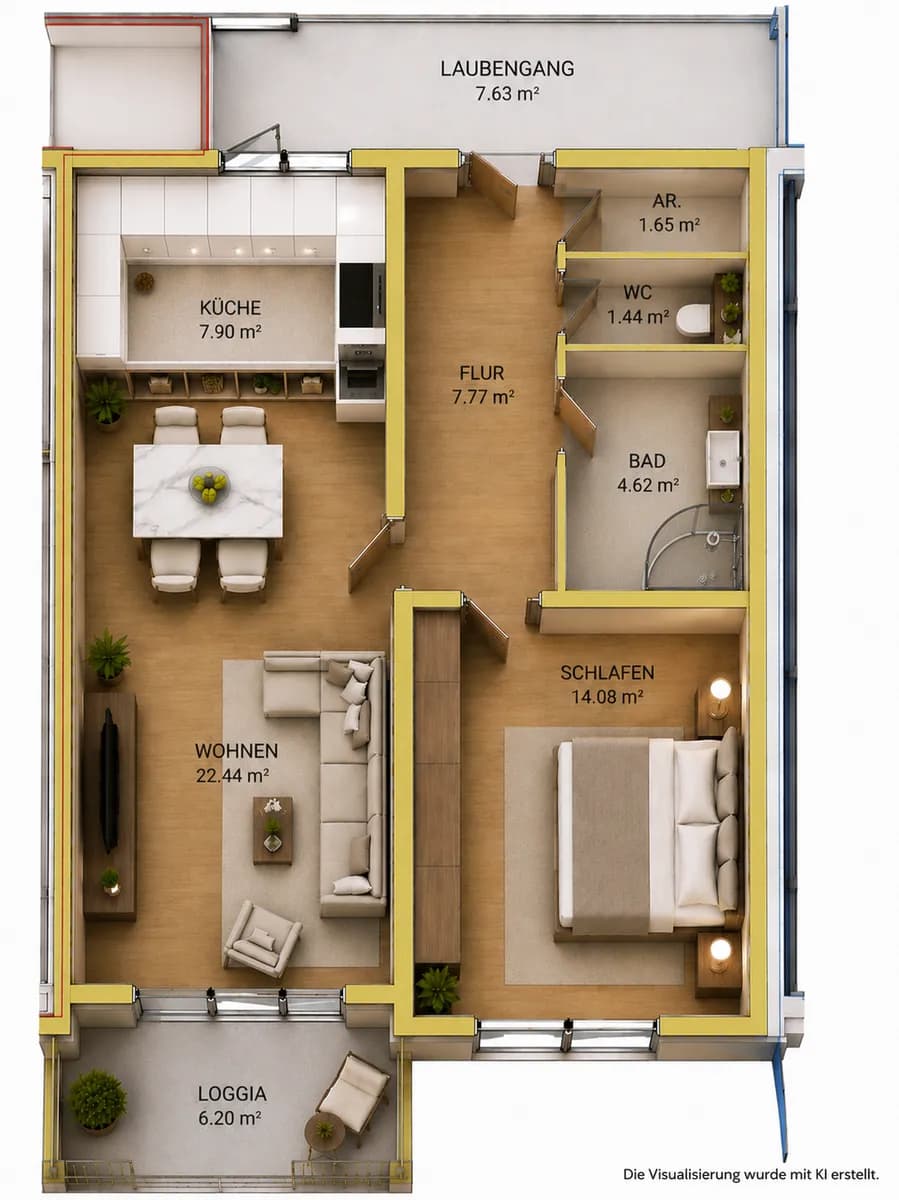 2-Zimmer-Wohnung mieten in Leoben – 60 m², € 710