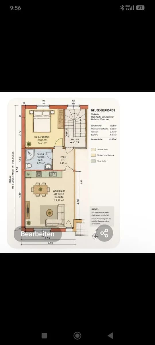 2-Zimmer-Wohnung mieten in Wien – 41 m², € 800