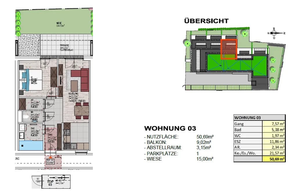 2-Zimmer-Wohnung mieten in Südoststeiermark – 50,69 m², € 862