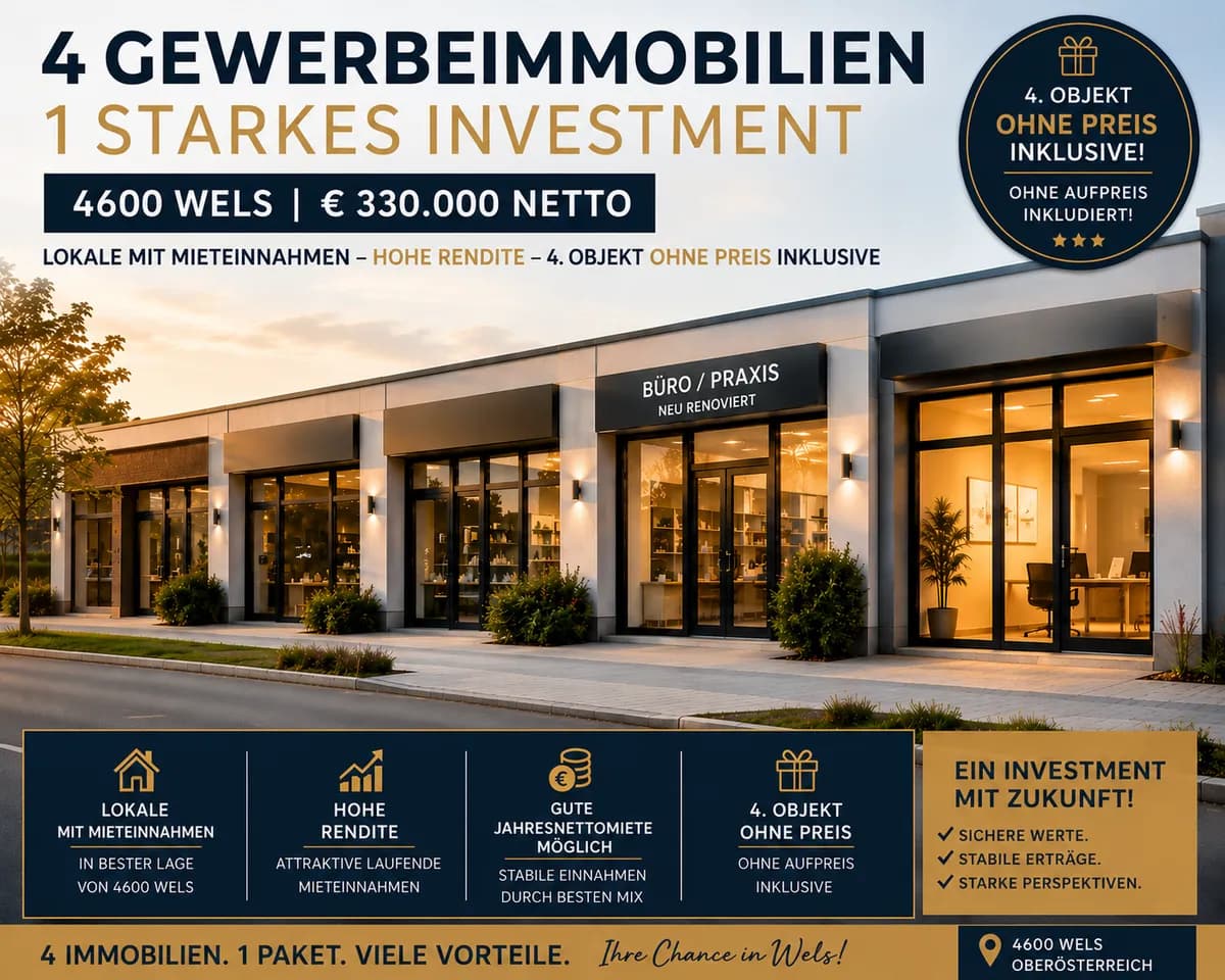 Gewerbeimmobilie kaufen in Wels – 210 m², € 330.000